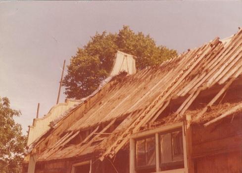 rieten dak verwijderd